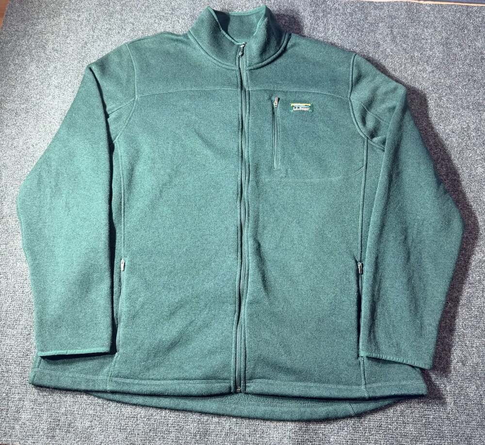L.L. Bean Men's Green Sweater Fleece Full-Zip Jacket Size XXXL Tall